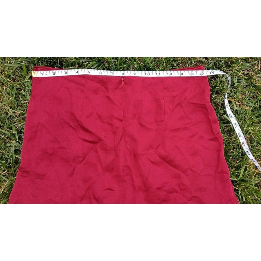 Whimsigoth Burgundy Lace Up Mini Skirt Size Large Y2K Coquette A-Line - Picture 7 of 8